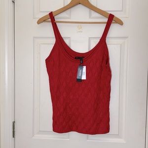 NWT WHBM Red Knit Top Christmas Tank Top Size Large